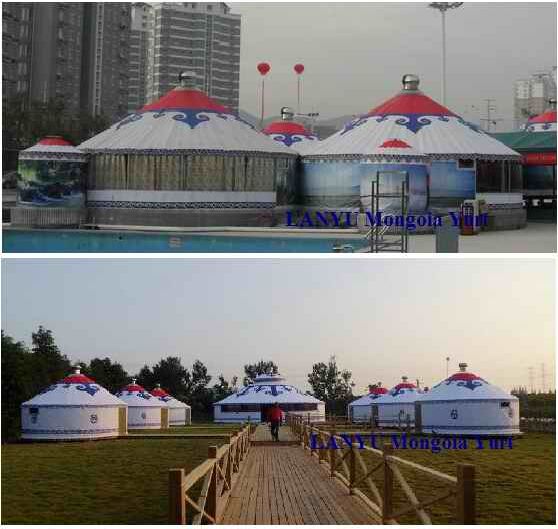 ปาร์ตี้กลางแจ้งโดมหรูหรามองโกเลีย Yurt Ger Tent